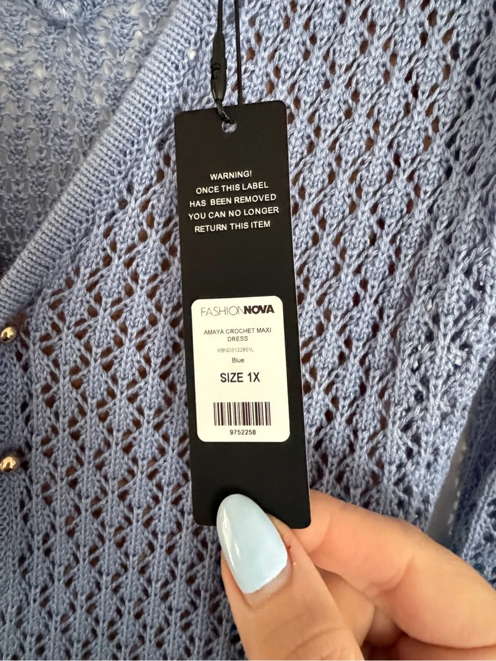 Fashion Nova Blue Amaya Crochet Maxi Dress - Picture 5 of 5